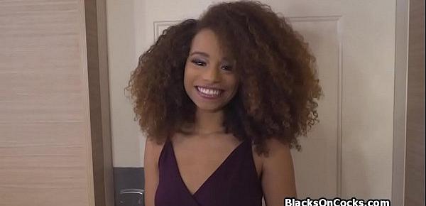  Casting beautiful curly ebony teen amateur